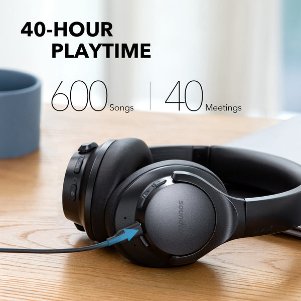 Soundcore by Anker Life Q20+ Active Noise Cancelling wireless bluetooth Headphones, 40H Playtime, Hi-Res Audio, Soundcore App