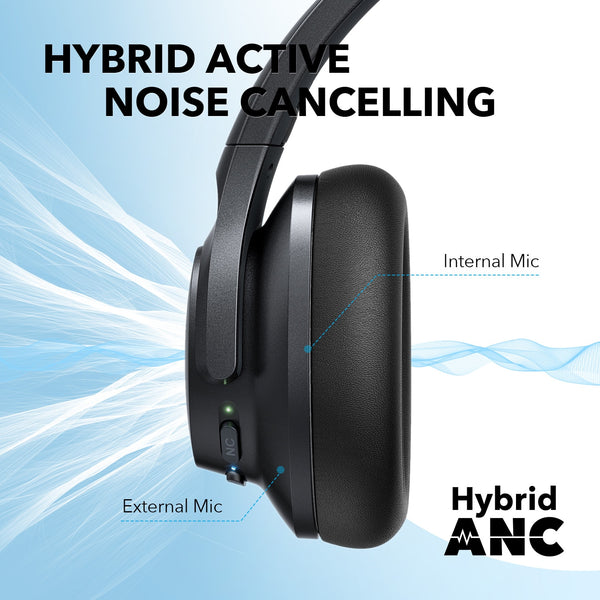 Soundcore by Anker Life Q20+ Active Noise Cancelling wireless bluetooth Headphones, 40H Playtime, Hi-Res Audio, Soundcore App