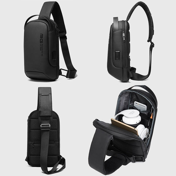 BANGE New Multifunction Crossbody Bag Shoulder Messenger Bags Male Waterproof Short Trip Chest Bag Pack for Men