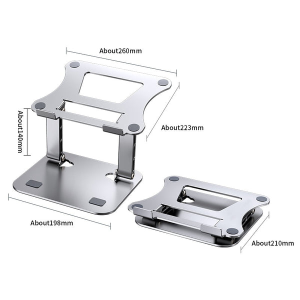 Laptop Stand Adjustable Aluminum Alloy Notebook Tablet Stand Up to 17 Inch Laptop Portable Fold Holder Cooling Bracket Support