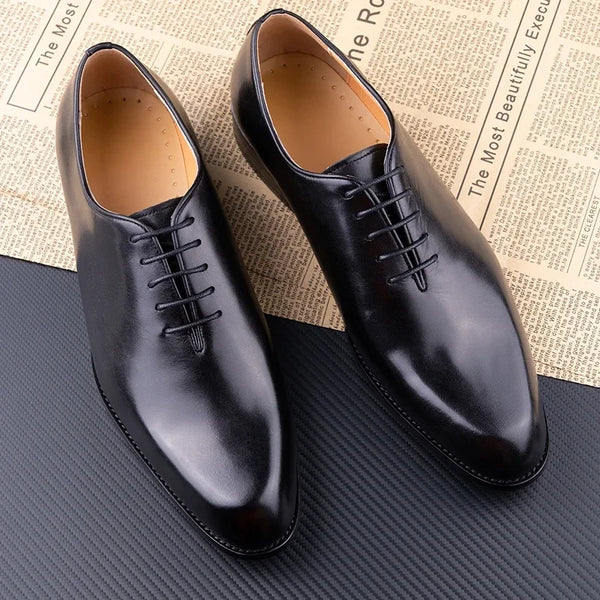 Successful Men's Leather Shoes High Quality Handmade Oxford Casual Business Office Work Shoes For Gentalman Lace Up Comfortable