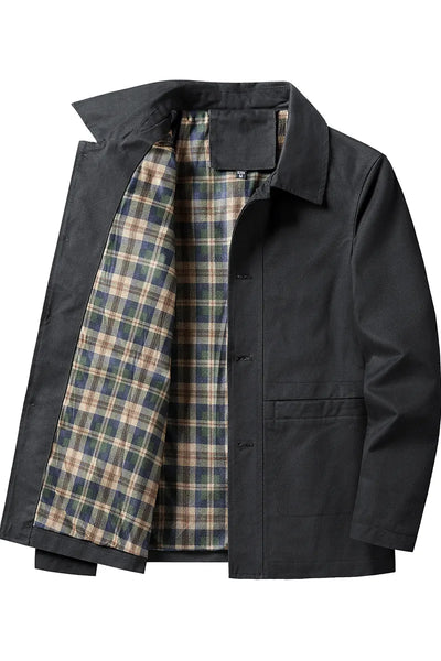 Men Autumn Winter Brand Jacket Mens Business Coats Turn Down Collar Zipper Loose Windbreaker Outerwear Mens Fashion Jackets
