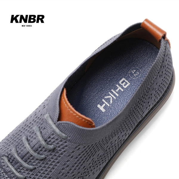 KNBR Men's Sneakers 2023 Spring Breathable Knitted Mesh Casual Shoes Lightweight Casual Shoes Office Work Footwear Men Shoes