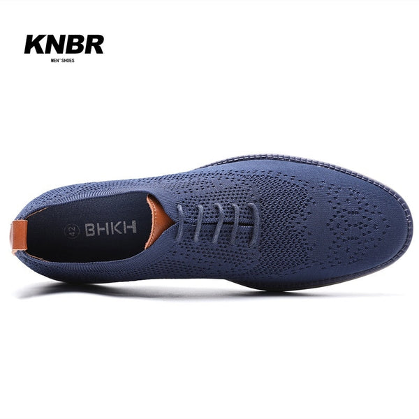 KNBR Men's Sneakers 2023 Spring Breathable Knitted Mesh Casual Shoes Lightweight Casual Shoes Office Work Footwear Men Shoes