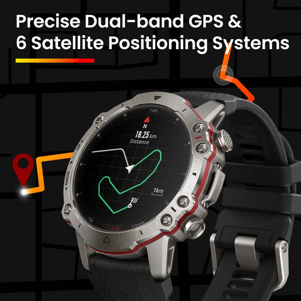 New Amazfit Falcon Smartwatch Accurate Dual-Band GPS Tracking Titanium Body 150+ Sports Modes  Strength Training Watch