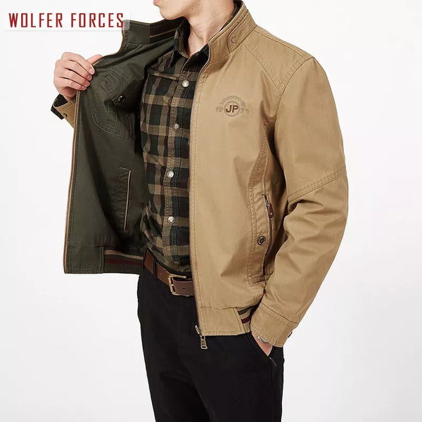Man Jackets Oversize Windbreaker Military Coat Clothes Men Parka Winter Overcoat Male Men's Cold Blouse Outerwear Button Stylish