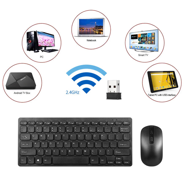 KM901 Keyboard Mouse Combo 2.4G Wireless 78 Key Mini Keyboard and Mouse Set Portable Office Combo