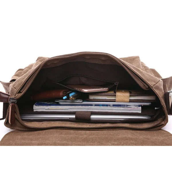 Men Business Messenger Bags For Men Shoulder Bag vintage Canvas Crossbody Pack Retro Casual Office Travel Bag