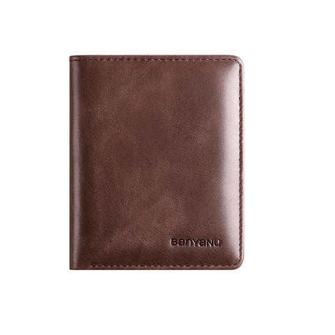 Genuine Leather Rfid Wallet for Men Slim Vertical Wallets Black Thin Short ID Credit Card Holder Minimalist Men's Blue Money Bag