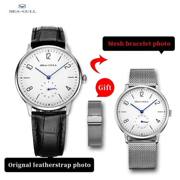 Seagull Brand Manual Mechanical Watch Ultra-thin Simple Men's Business Leather Strap Waterproof Watch 819.612