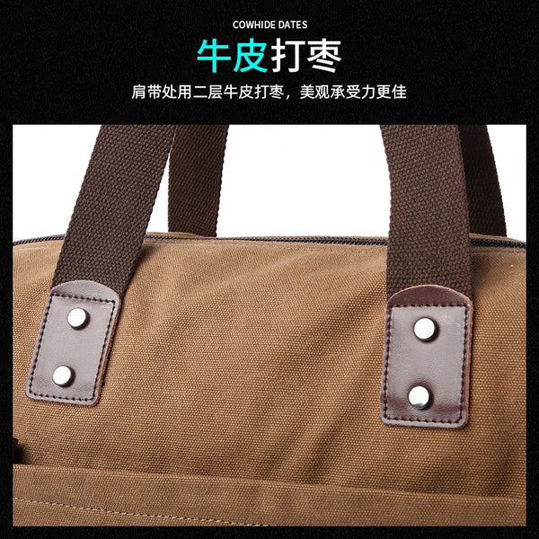 Men Canvas Shoulder Bags Casual Travel 16 inch Laptop Crossbody Bag Luxury Business Bags Fashion High Quality Handbag