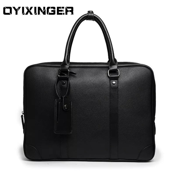 2024 Men Messenger Computer Bag Man 14-inch Leather Laptop Briefcase Handbag Single Bolso Bags Bandolera Hombre Sac Homme